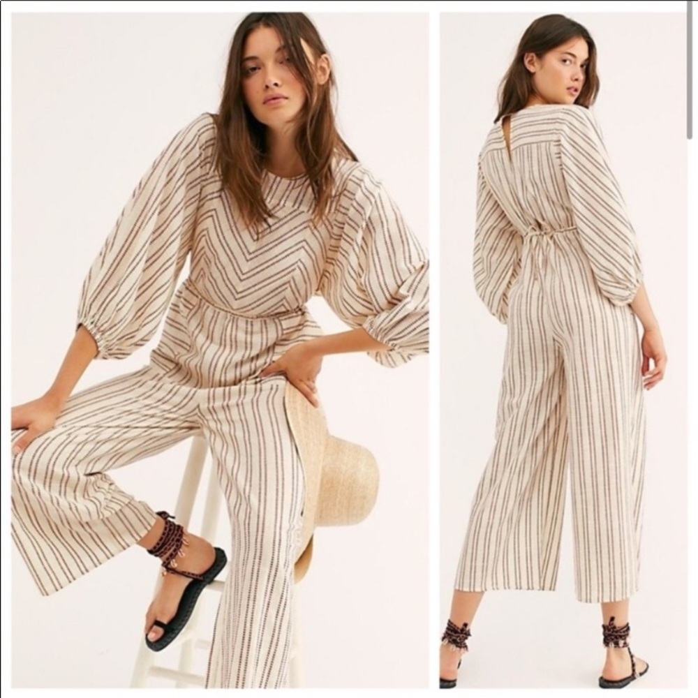 NWT Free People Kenny Striped Jumpsuit - Picture 1 of 5